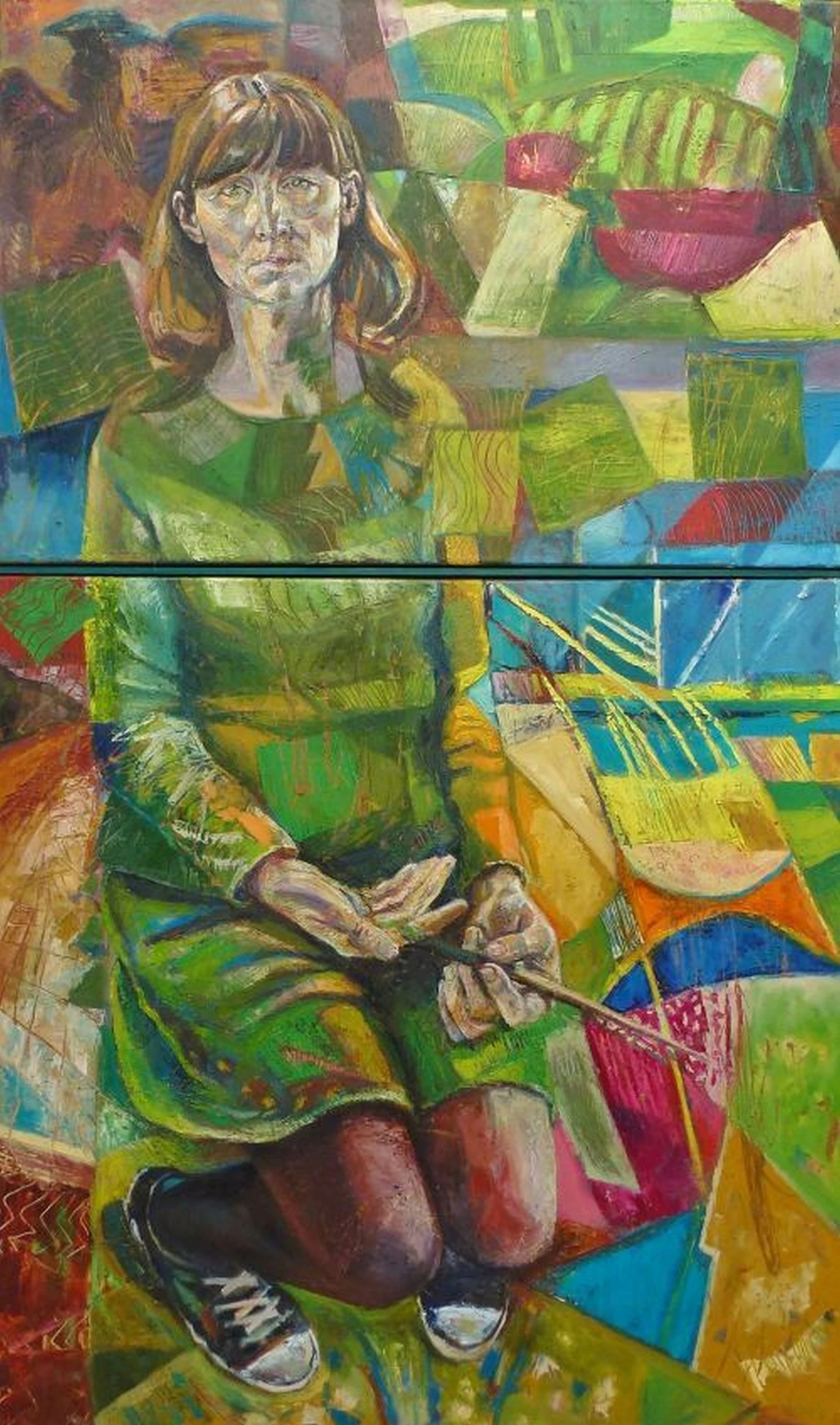 At Home with My Paintings, Oil on canvas