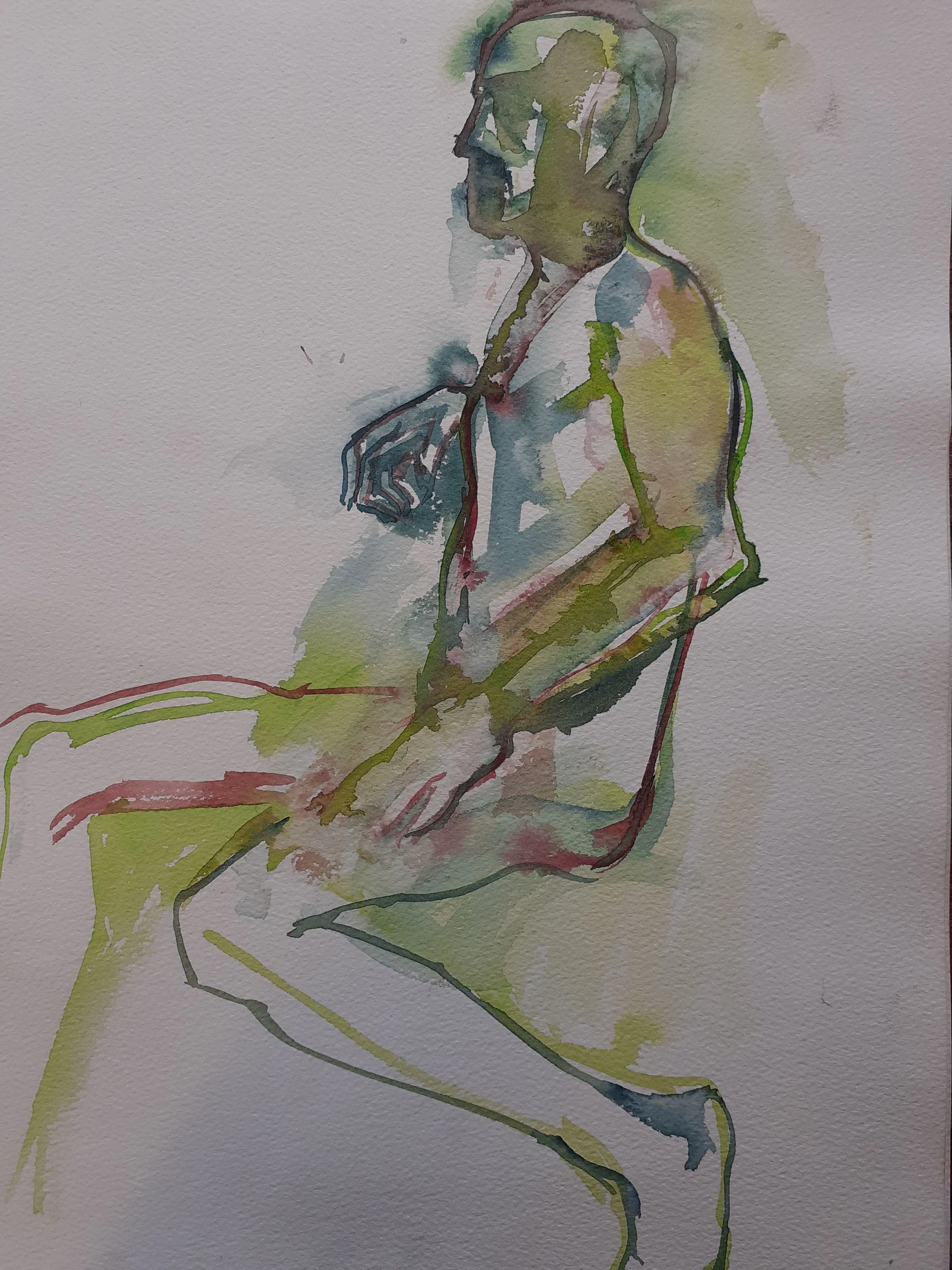 Life Drawing X — Watercolour on paper, 2022