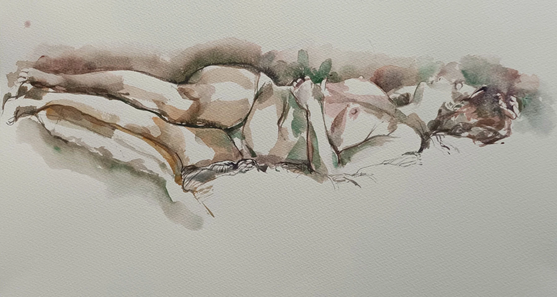 Life Drawing XII — Watercolour on paper, 2022