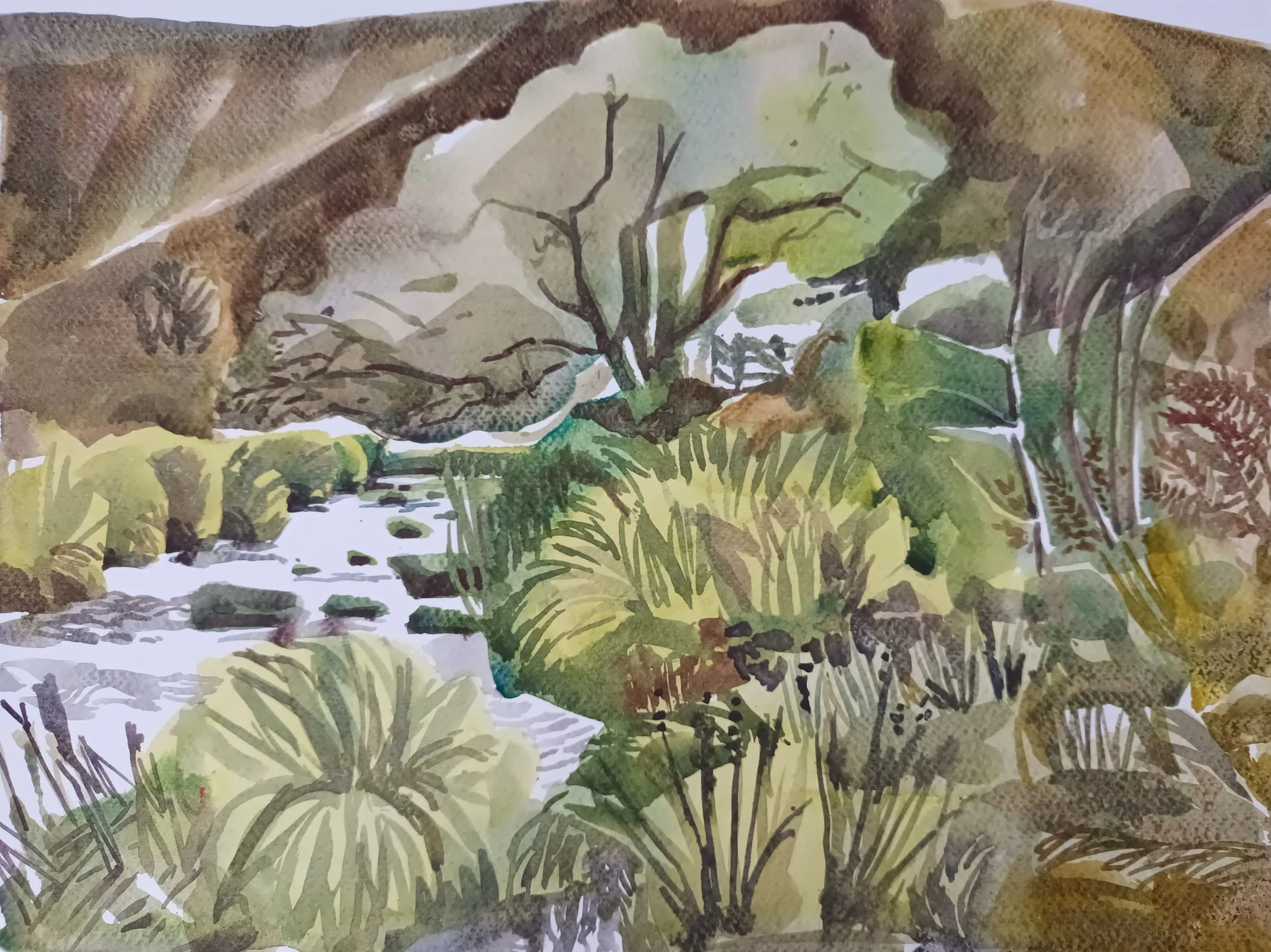 River Barle, Sketch — Watercolour on paper, 2025